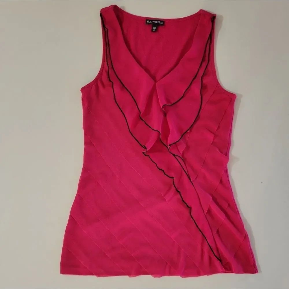 Express Pink Ruffle Tank Top